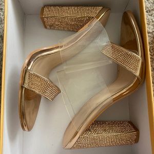 Public Desire Rose Gold Crystal Heels